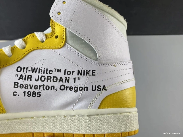 1 Yellow-Cone x NRG Dark Powder White Jordan Off-White Air AQ0818-149 1010